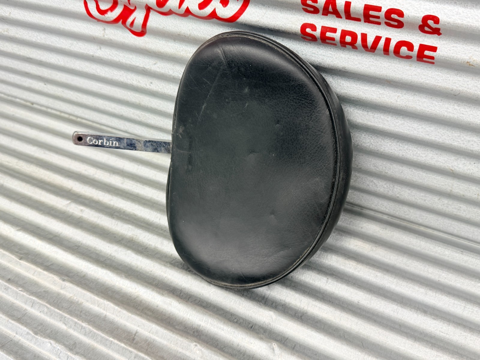 Genuine Corbin Motorcycle Seat Backrest 5/8 Square Stem Black Leather