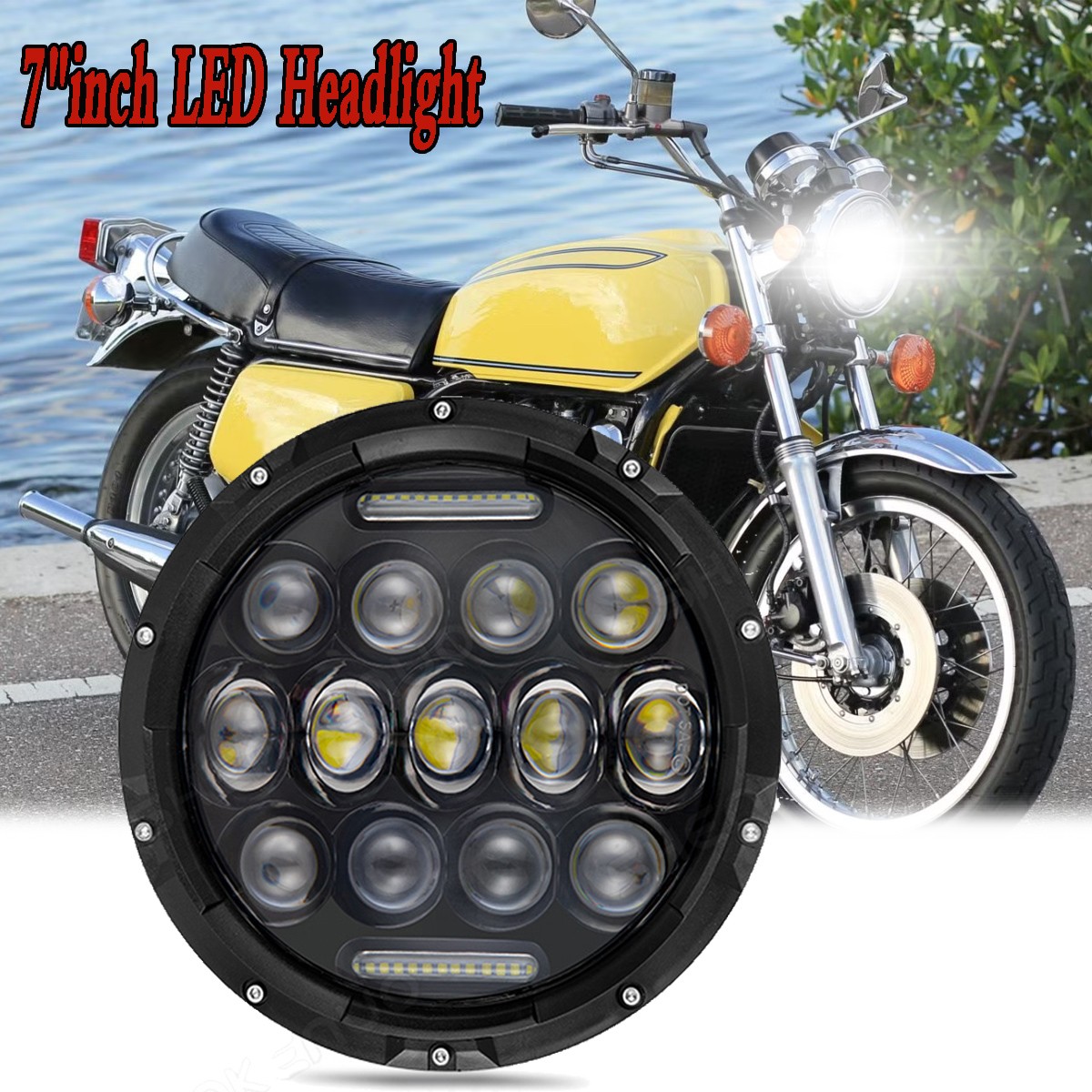 7″inch LED Headlight Hi/Lo Bulb For Honda Goldwing 1000 GL1000 Shadow VT600 1PCS