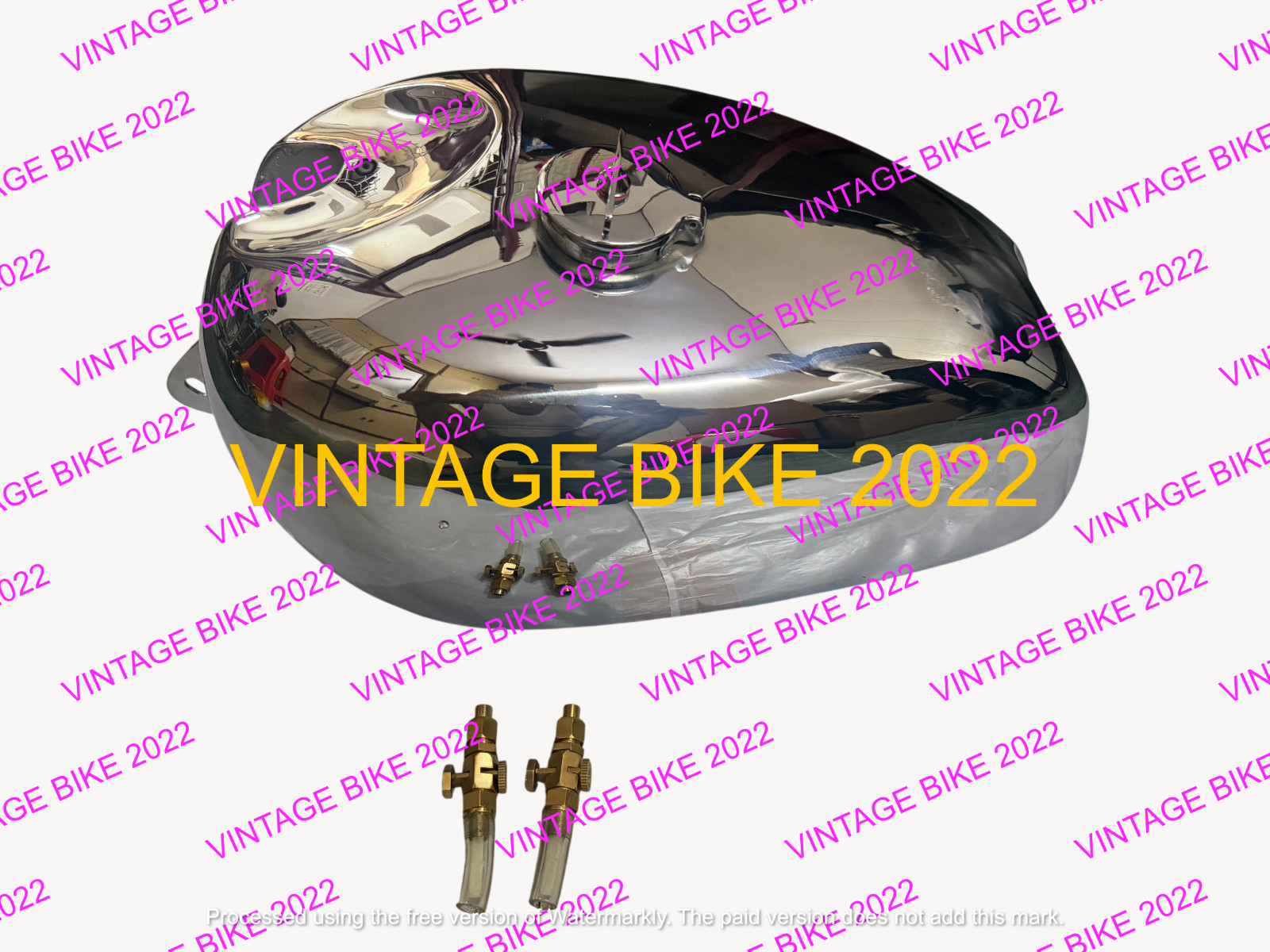 PANTHER M100 M120 STEEL CHROME PETROL TANK + CAP TAP/FIT FOR