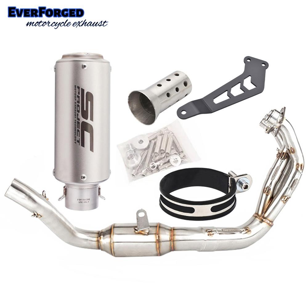 For Yamaha MT09 2020-2023 Slip On Full Exhaust Header Link Pipe Muffler Titanium
