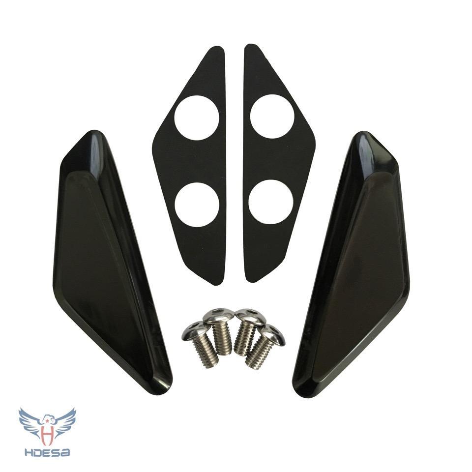 Ducati 959 1299 Panigale Mirror Block-Offs as 97380371A black anodized aluminum