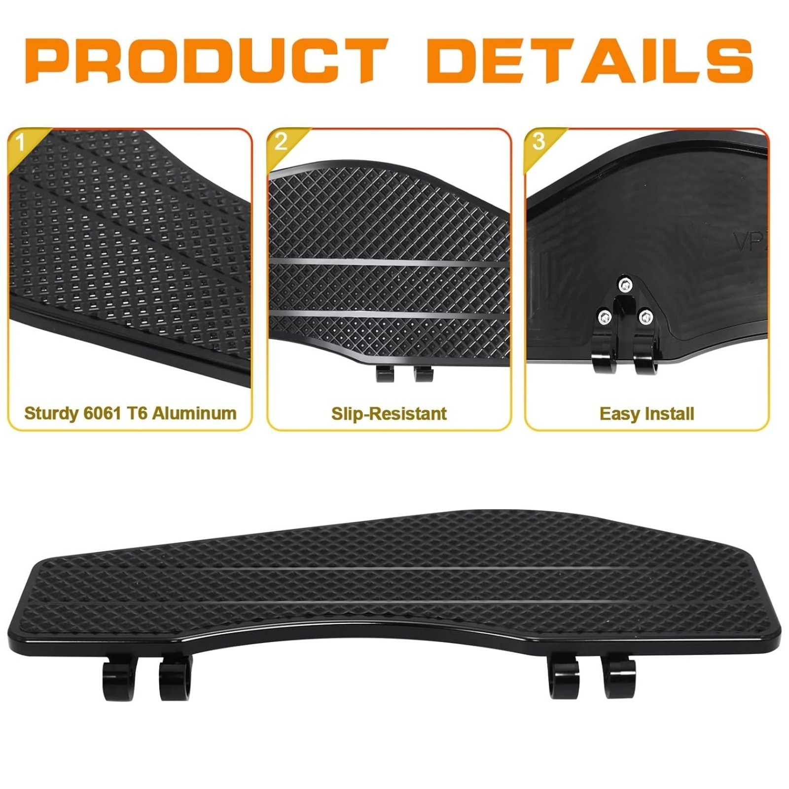 Big Rider’s Floorboards Front Driver Footboards For Harley Softail Touring Black