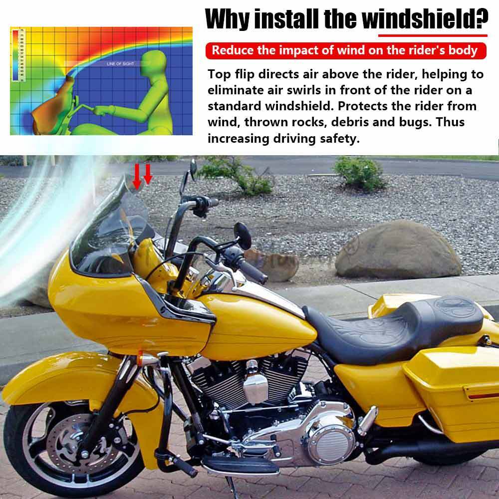 13inch Windshield Fit for Harley Touring Road Glide CVO FLTRSE FLTRI ULTRA FLTRU