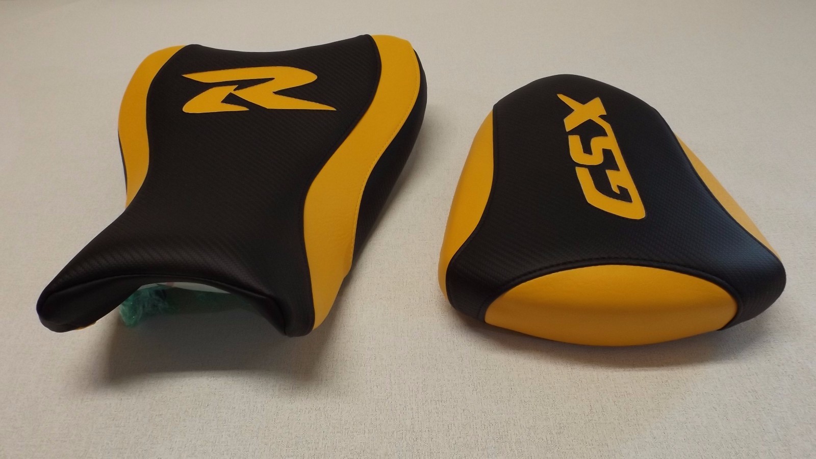 BLACK/ YELLOW FRONT & REAR CUSTOM SEAT COVERS WILL FIT SUZUKI 2007/08 GSX-1000R