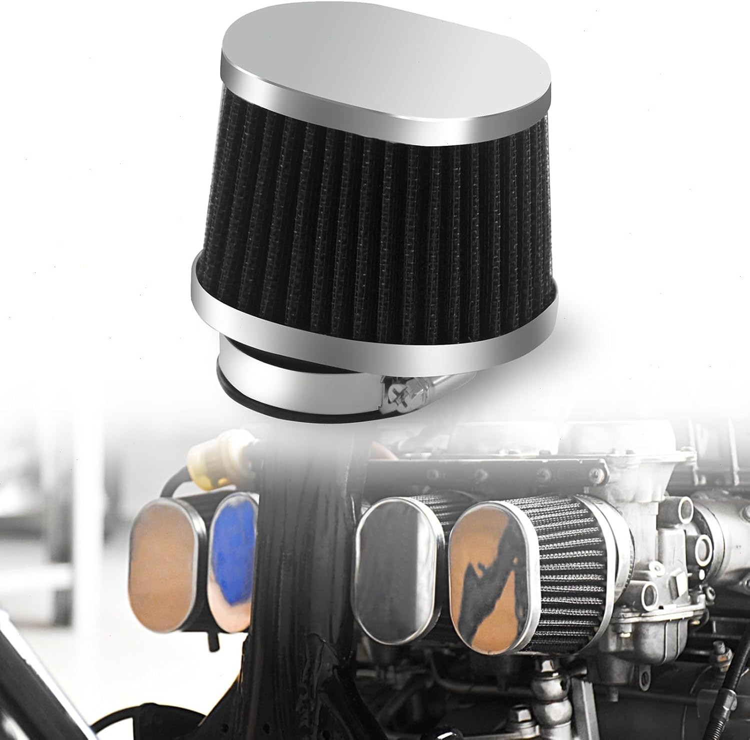 2 PCS 52mm 53mm 54mm Pod Air Filter For Motorcycle Honda CB750 Yamaha XS650