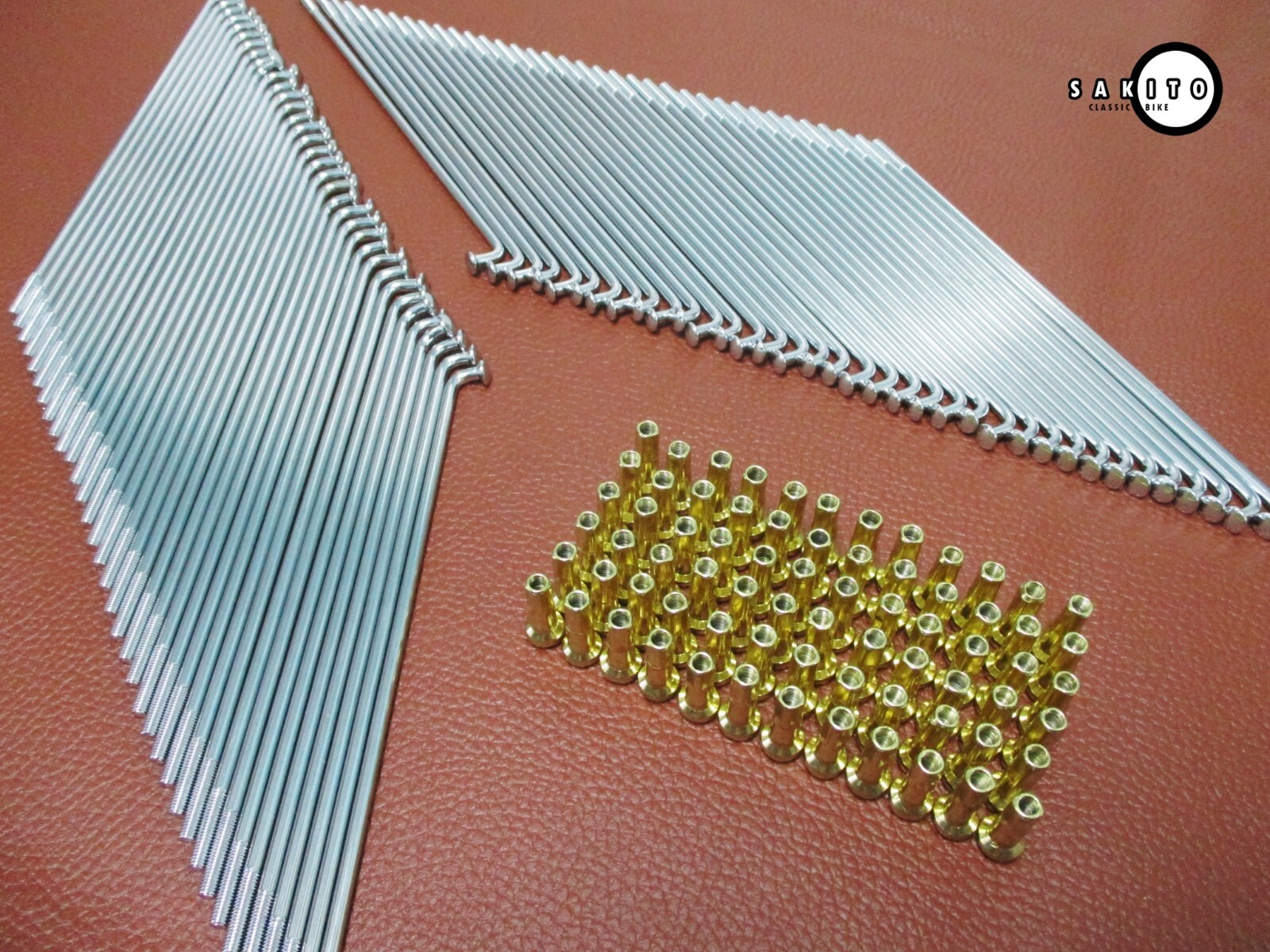 HONDA CB550 F/K 1977-1978 F + R STAINLESS SPOKE SET GOLD NIPPLES 80Pcs *sa2375*