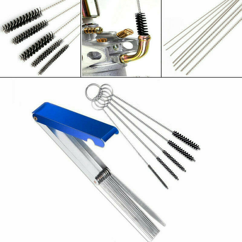 Motorcycle Carbon Dirt Jet Remove Cleaner Tools 5 Brushes 13Cleaning Needles New