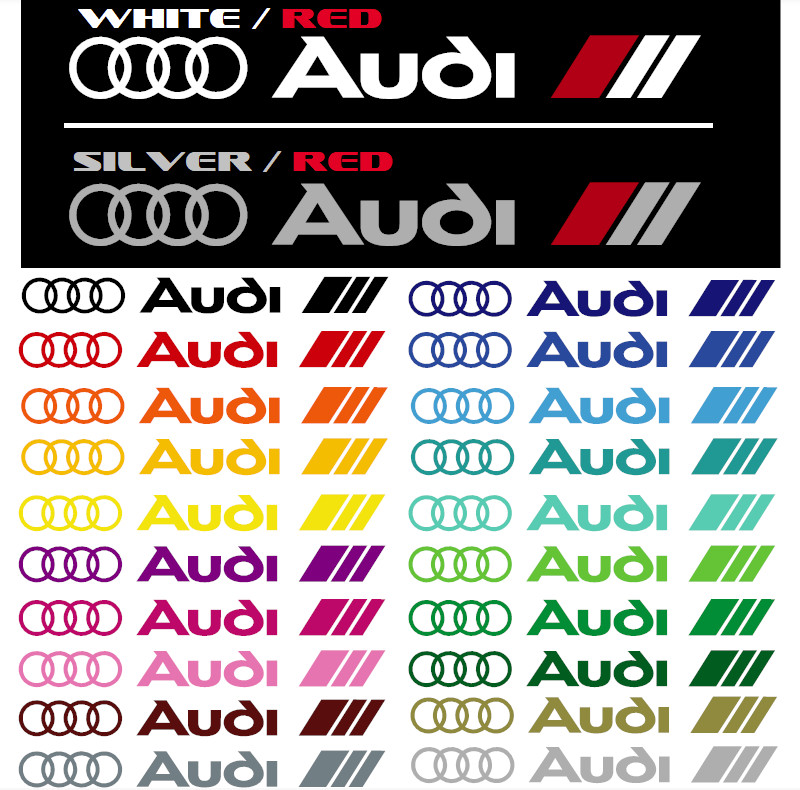 White/RED Windshield decal car sticker banner graphics window for or fits AUDI