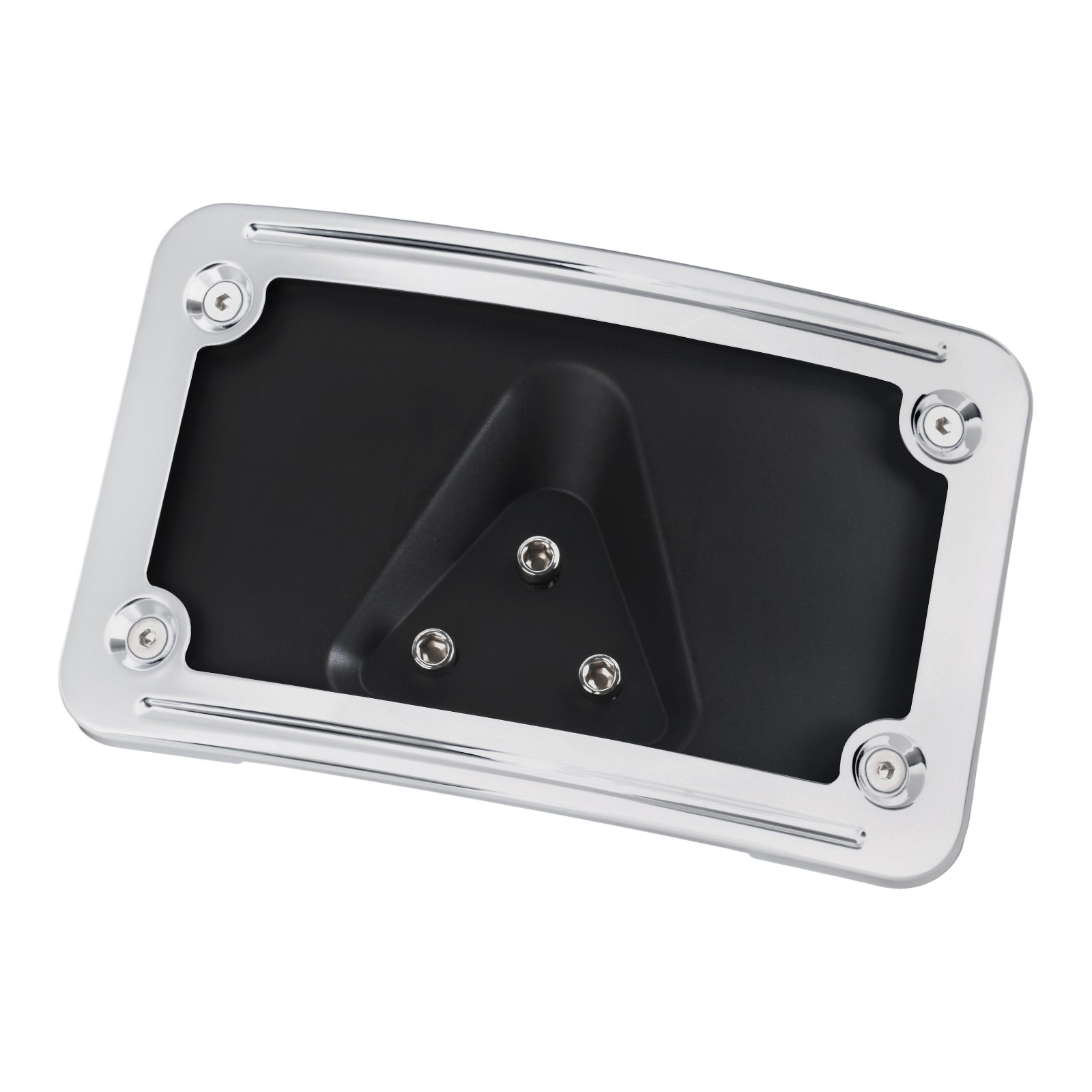 Curved Laydown Chrome License Plate Mount Bracket For Harley Softail Sportster
