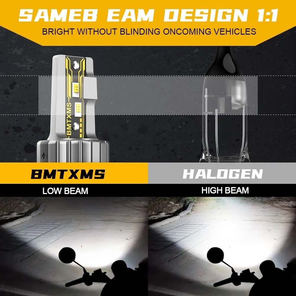 H4 9003 LED Headlight Hi Low Beam Kit 6000K White Bulb For Kawasaki Motorcycle