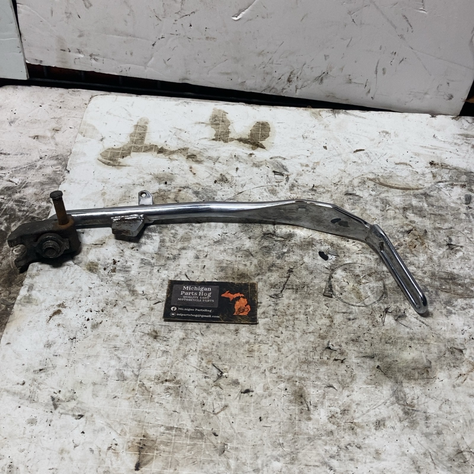 99-16? Harley Dyna Super Glide OEM Kickstand Jiffy Stand Leg Support Chrome