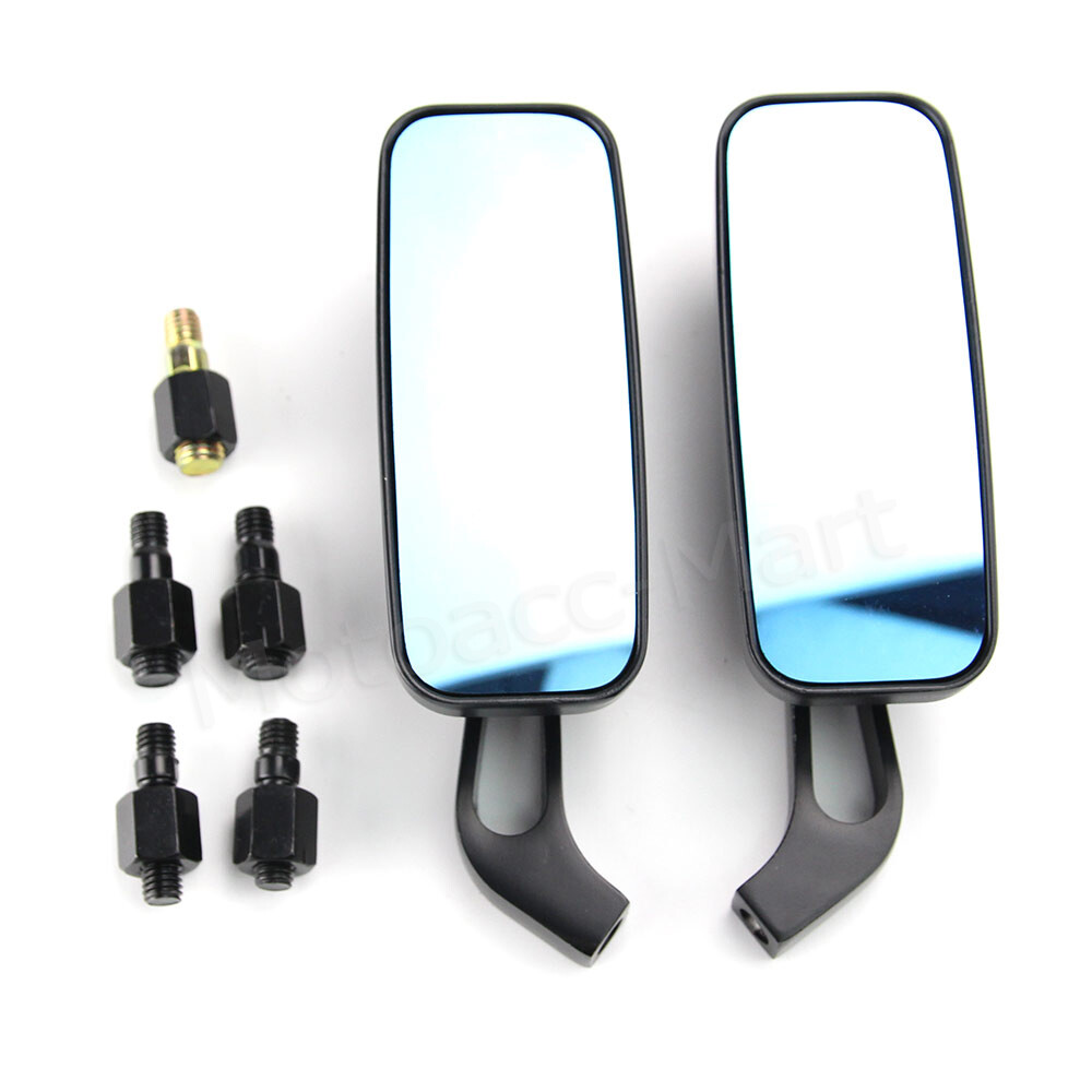 Motorcycle Rectangle Steady Rearview Mirrors 8mm/10mm For Honda Suzuki USA