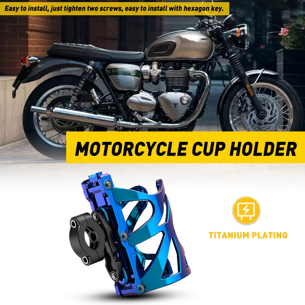Adjustable Motorcycle Handlebar Cup Holder Mount Drink Water Bottle for ATV Bike