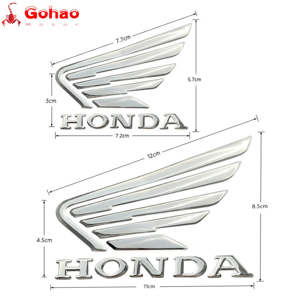 2 Pairs Fairing Fender Fuel Tank Badge Emblems L/R for CB CBR CBF CL CM PCX ALL
