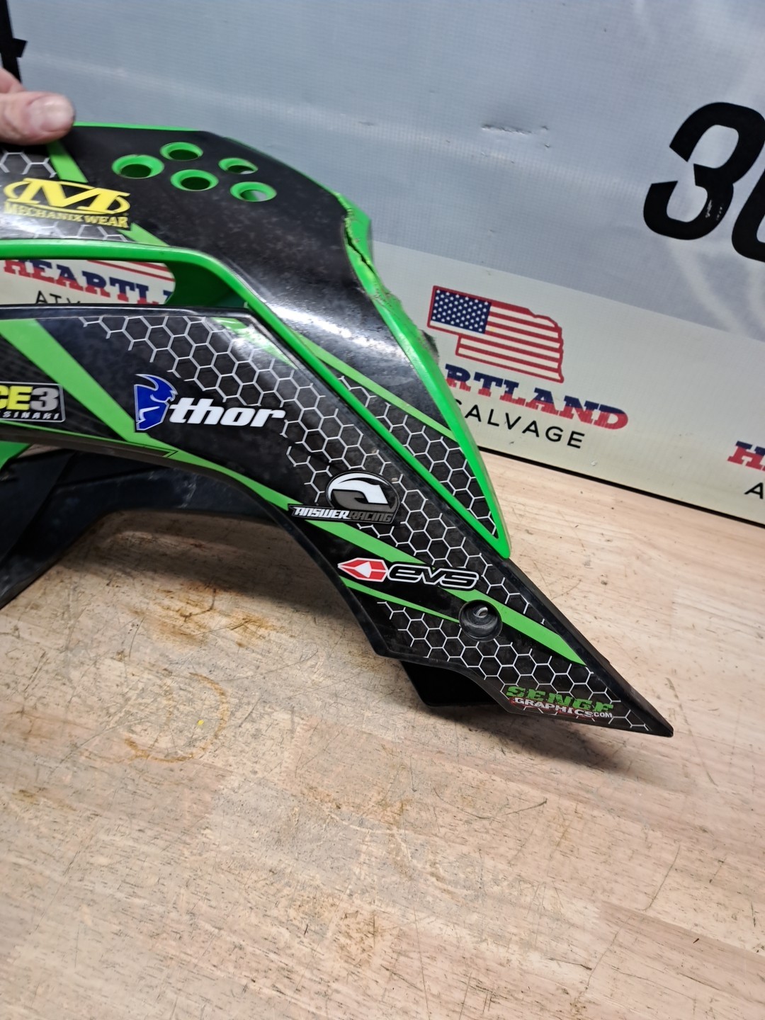 2009 Kawasaki KLX 140 klx140 tank cover plastic body panel cowl fairing R9