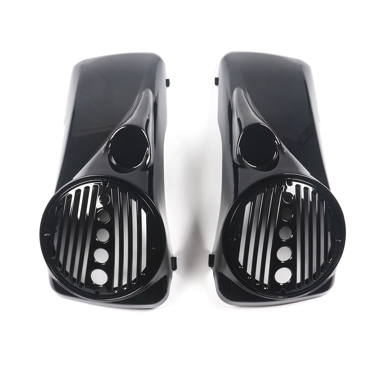 Gloss Black 8″ Speaker Lids w/ Tweeter port For Harley 1994-2013 Touring Electra