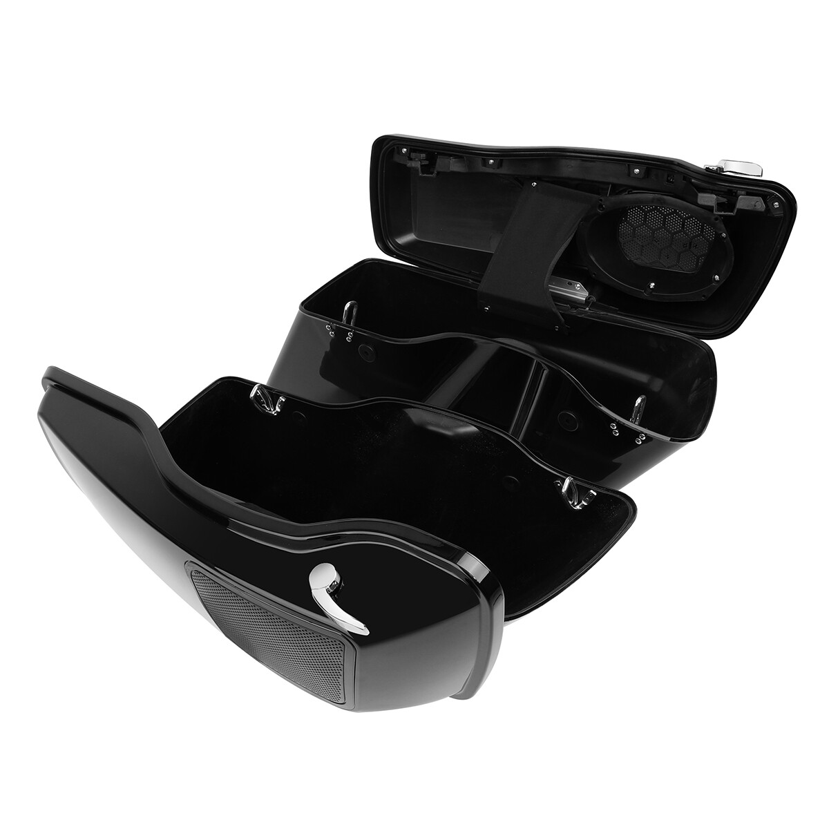 5″ Stretched Hard Saddlebags 6 x 9″ Speaker Cutout Fit For Harley Touring 93-13