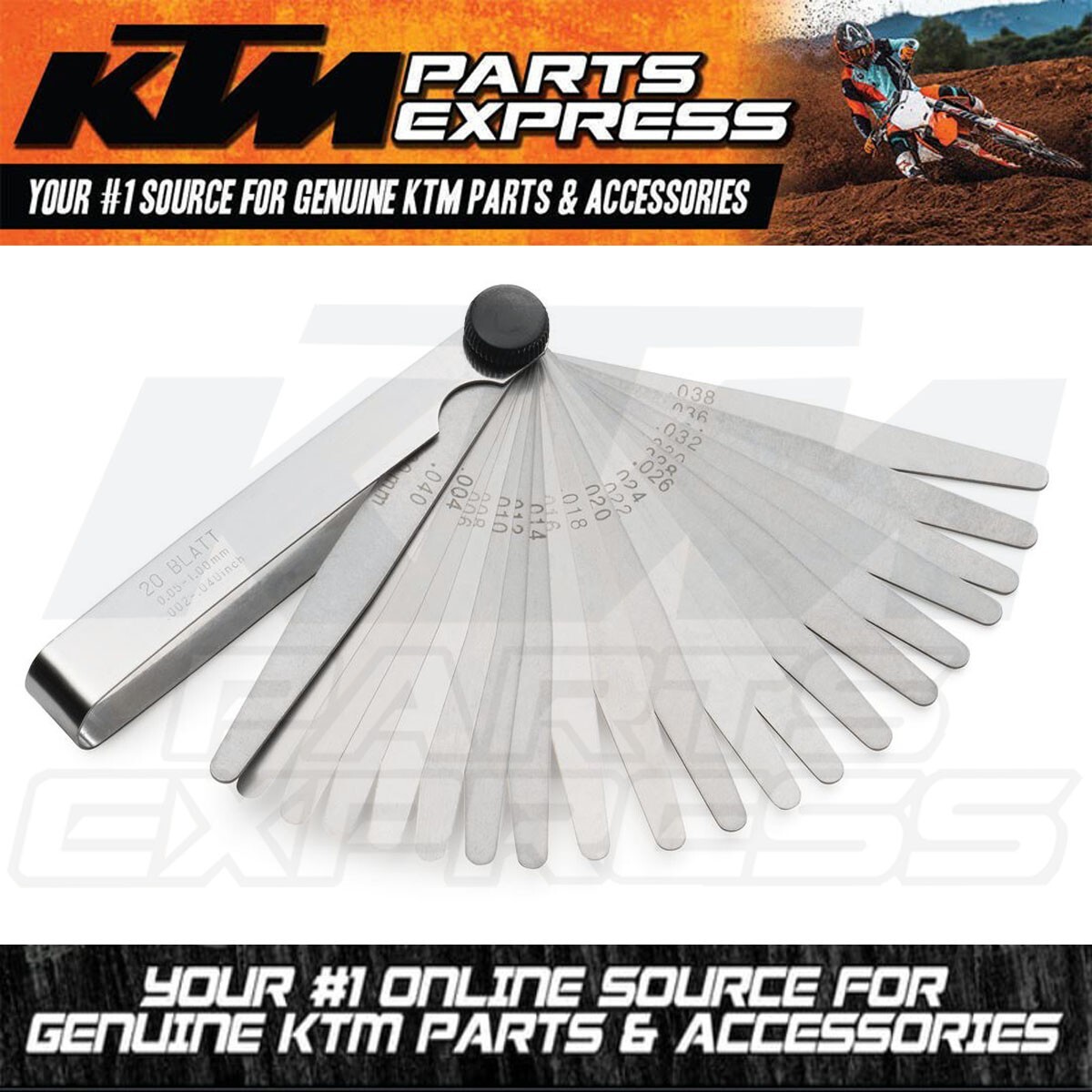 NEW KTM GAS GAS FEELER GAUGE 100 MM LENGTH AND 20 BLADES W/MULTIPLE MEASUREMENTS