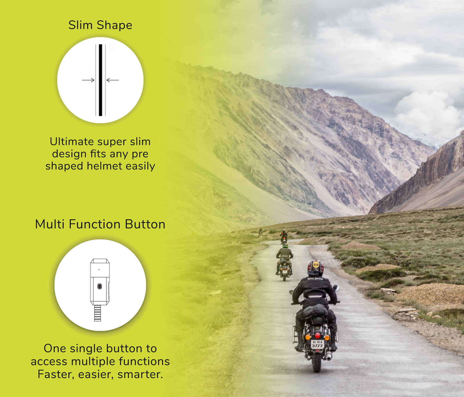 Twiins HF 2.0 Bluetooth Motorcycle Helmet Communication Headset (Dual Speaker)