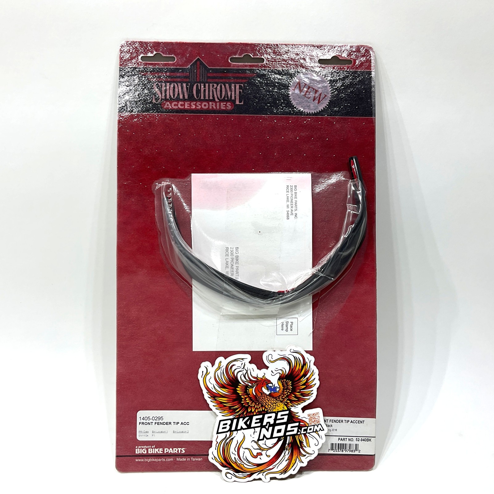Show Chrome 2018-2024 Honda Front Fender Tip Accent 52-940BK