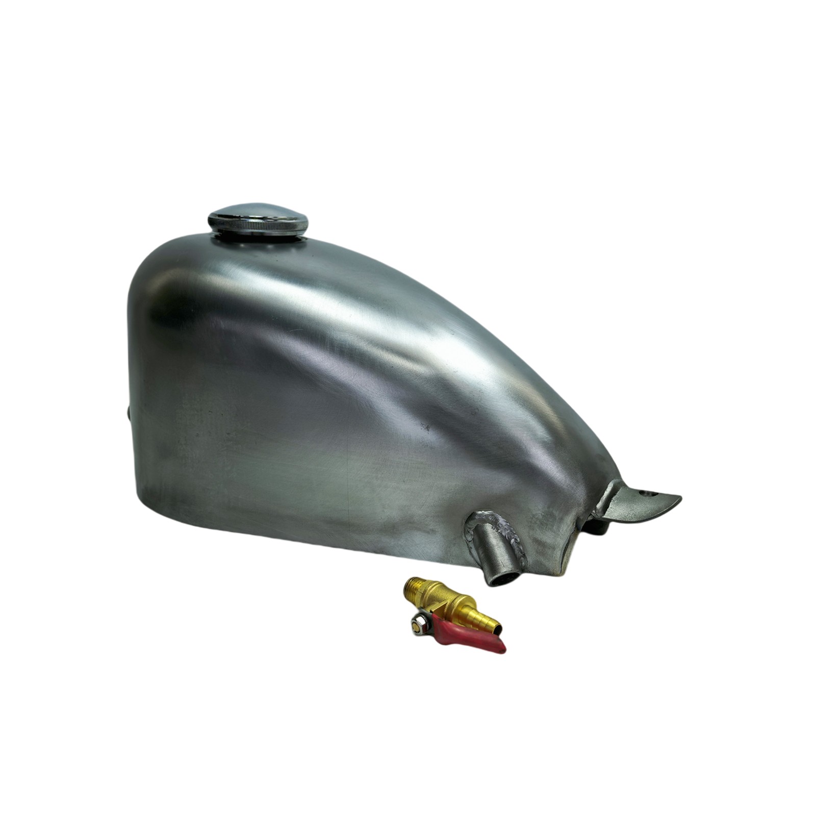 4L Unpainted Silver Motorcycle Petrol Gas Fuel Tank With Gas Cap Universal Fit