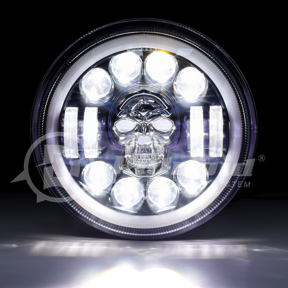 7″ Inch RGB LED Headlight DRL Hi-Lo For Harley Heritage Softail Classic FLSTC