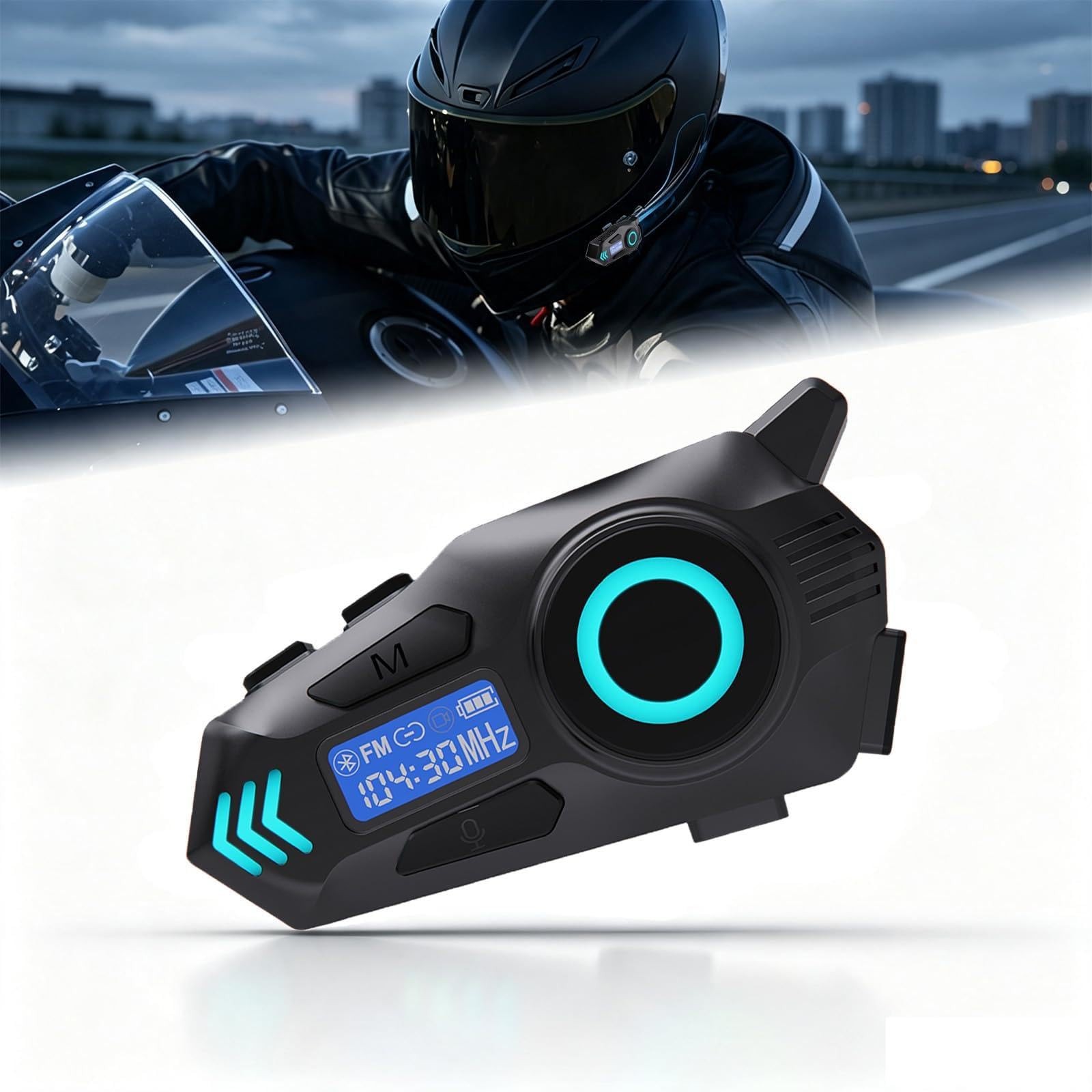 Motorcycle Helmet Speakers, IP65 Waterproof Motorcycle Helmet Bluetooth Wireless