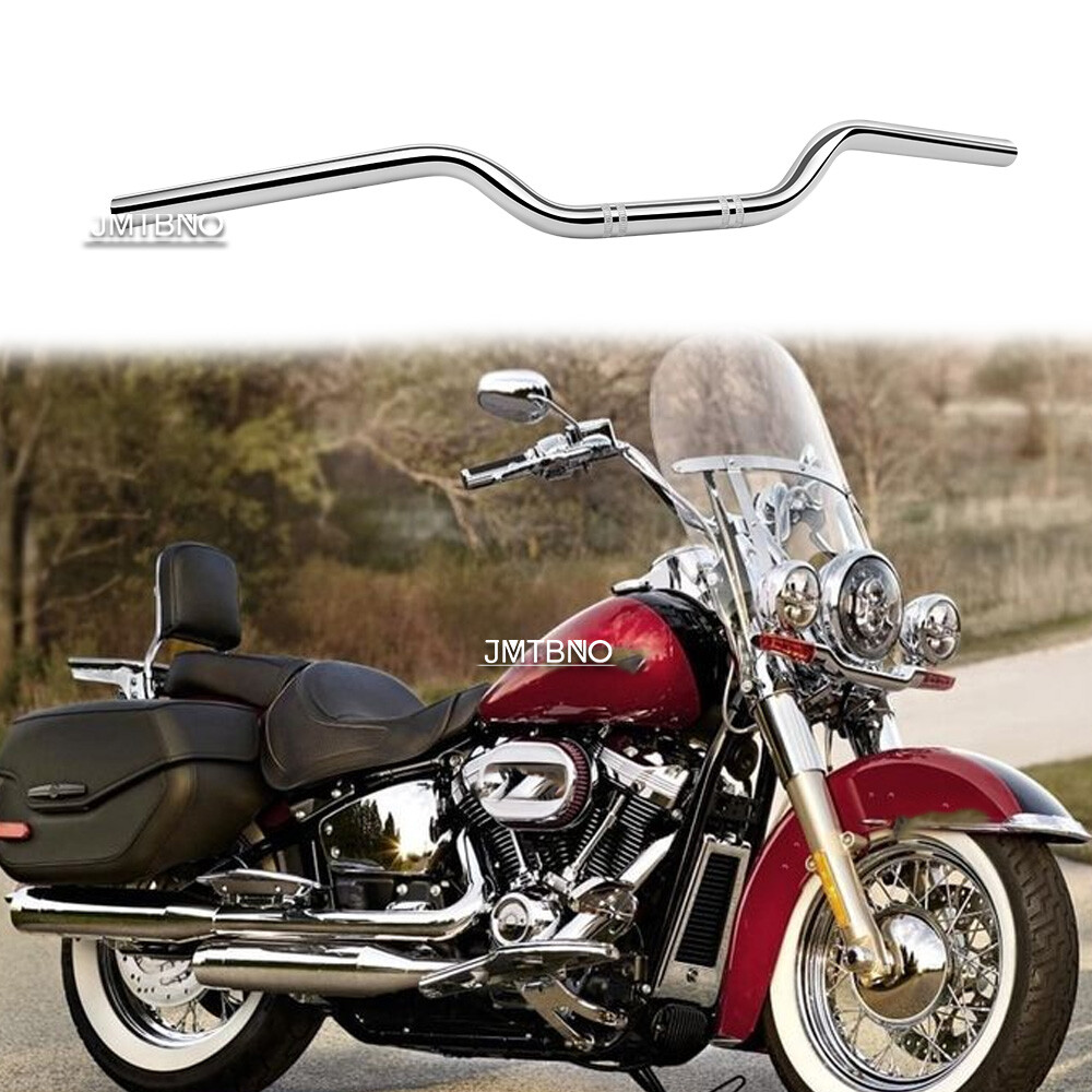 1″ 25MM Chrome Motorcycle Drag Handlebars Bars for Harley Dyna Softail Fatboy US