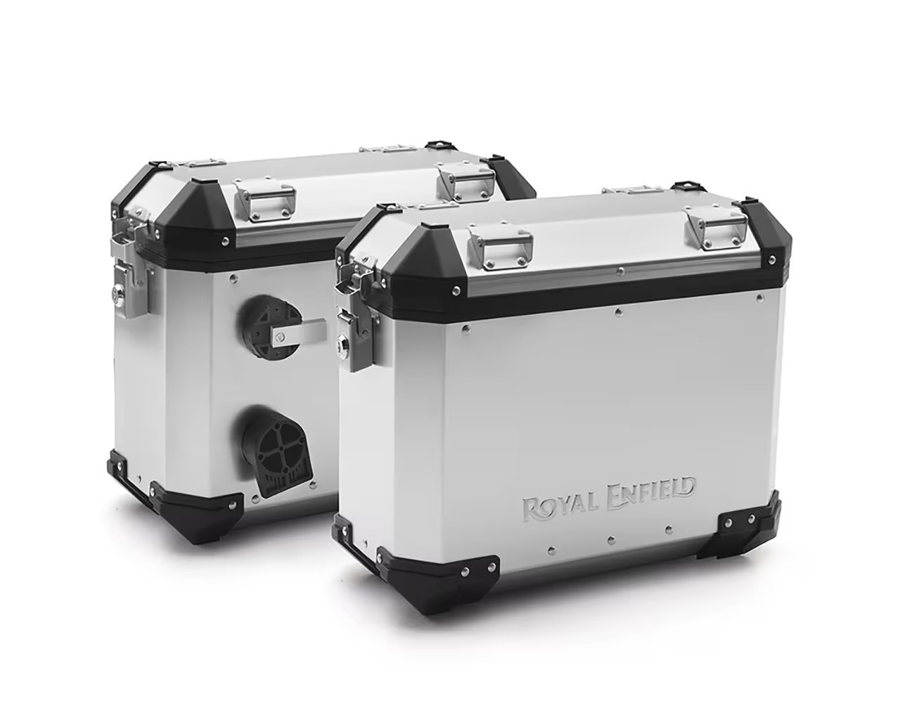 ROYAL ENFIELD Adventure Panniers 26L Silver Pair Himalayan / Scram