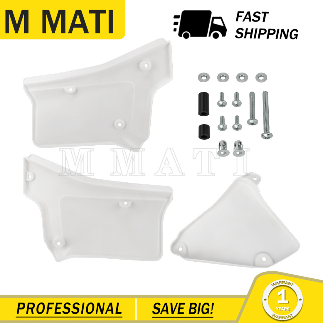 White Side Panels Covers Fender Plastic Body For Honda 1984-2002 XR200R XR250R
