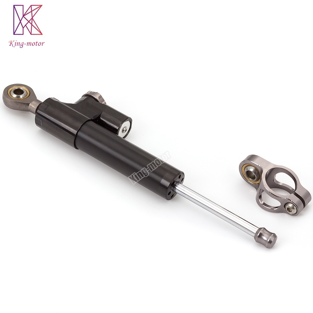 Motorcycle Universal CNC Adjustable Steering Damper Stabilizer Safety Black&Gray