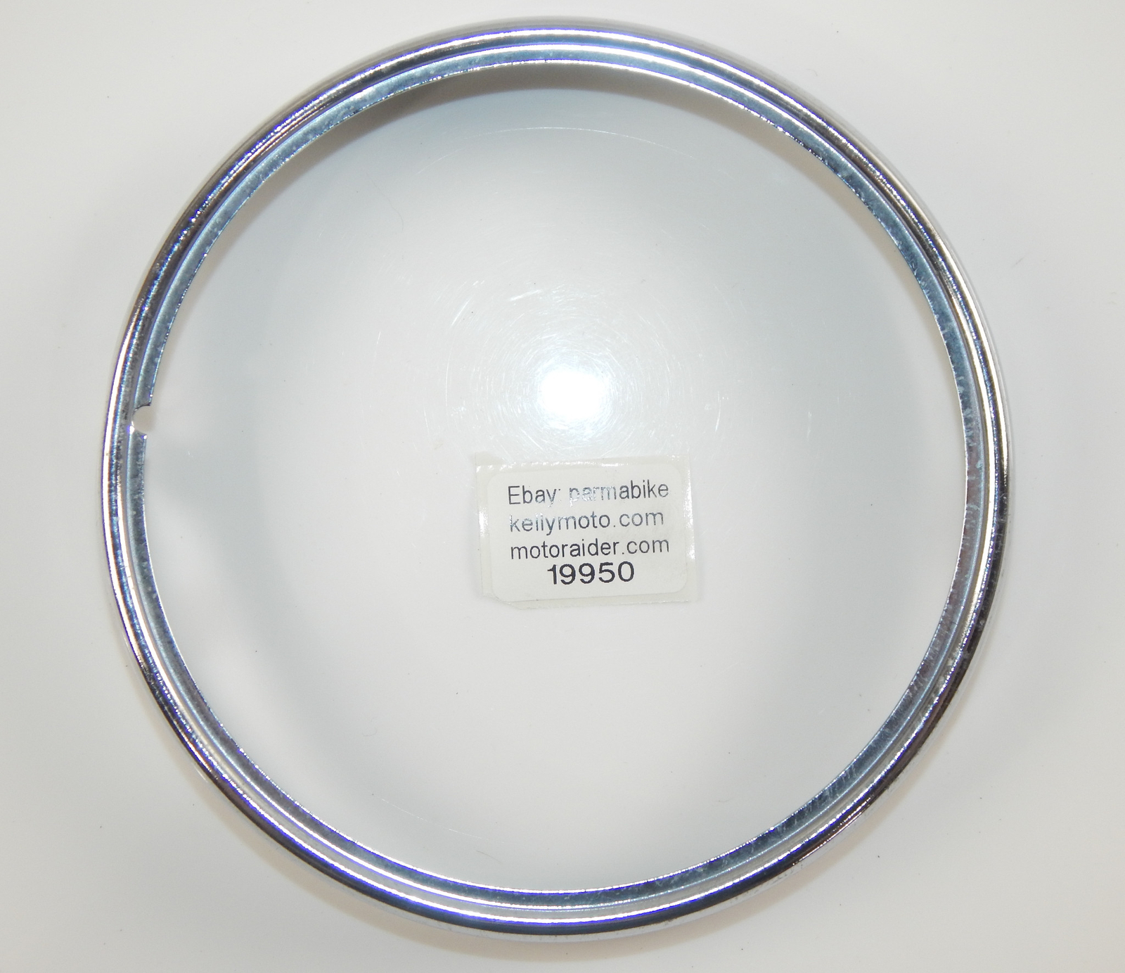 VINTAGE MOTORCYCLE C.E.V CHROME HEADLIGHT RIM BEZEL OD=6 1/2″ GILERA MORINI BETA