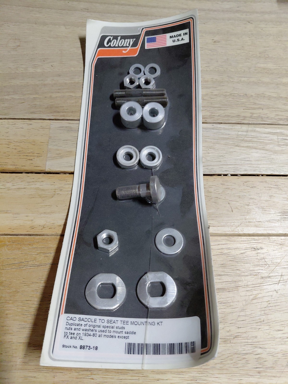 COLONY 8873-18 CADMIUM SEAT TEE MOUNT KIT 1934-80 ELECTRA-GLIDE PANHEAD KNUCKLE
