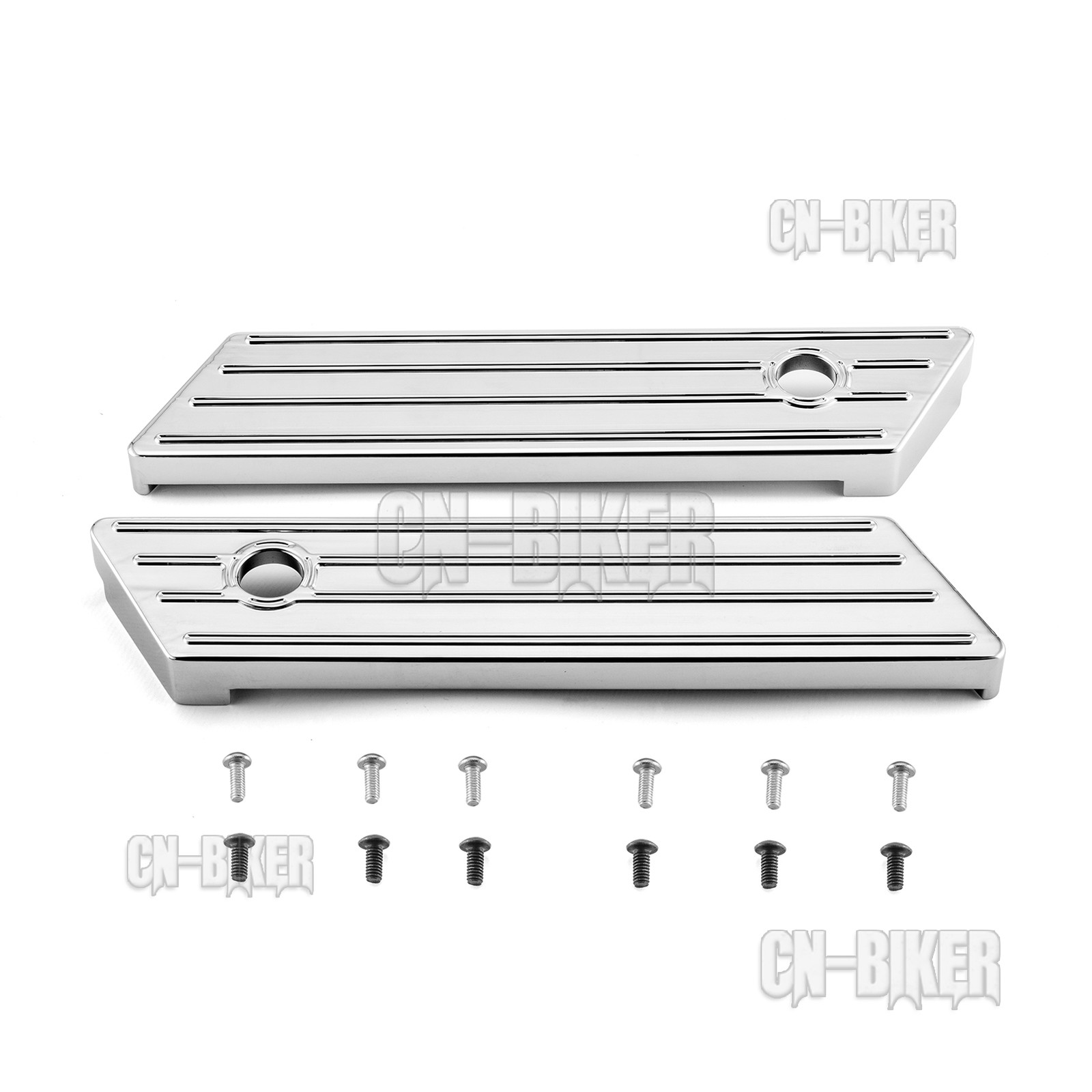 Horizontal Stripe Saddlebag Guard Latch Covers For Harley Touring Road King 14+