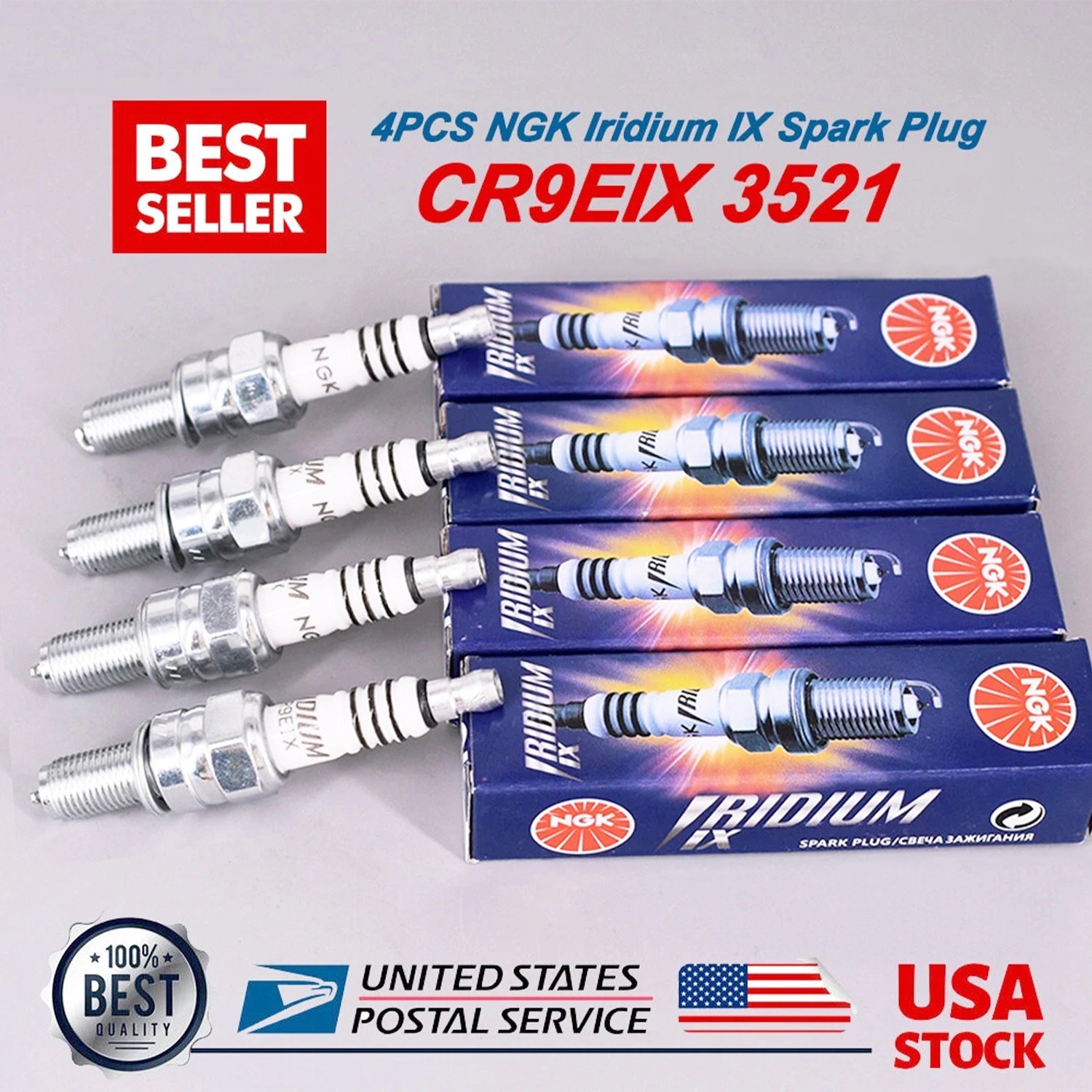4pcs OE Fit NGK Iridium IX CR9EIX Motorcycle Spark Plugs Tune Up Kit For NGK3521
