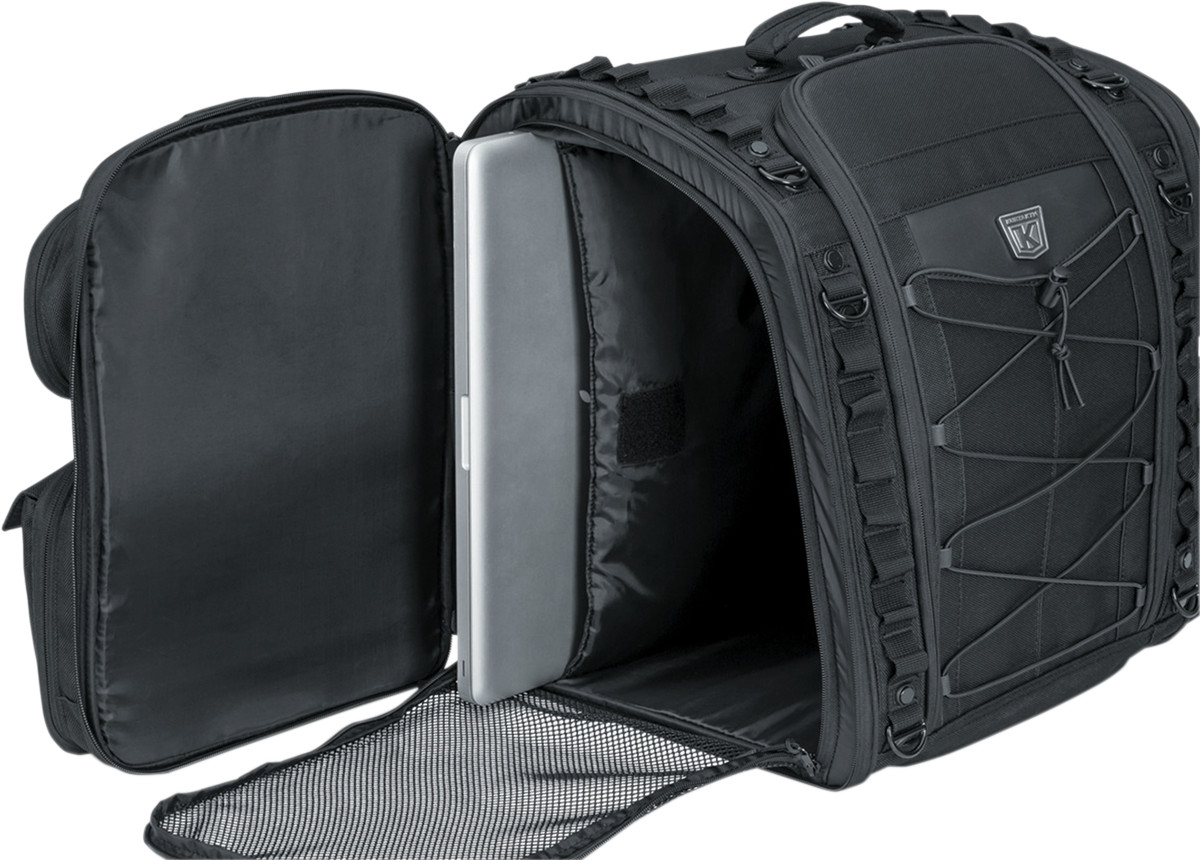 Kuryakyn 5284 Black Textile Momentum Road Warrior Rear Rack Bag for Harley