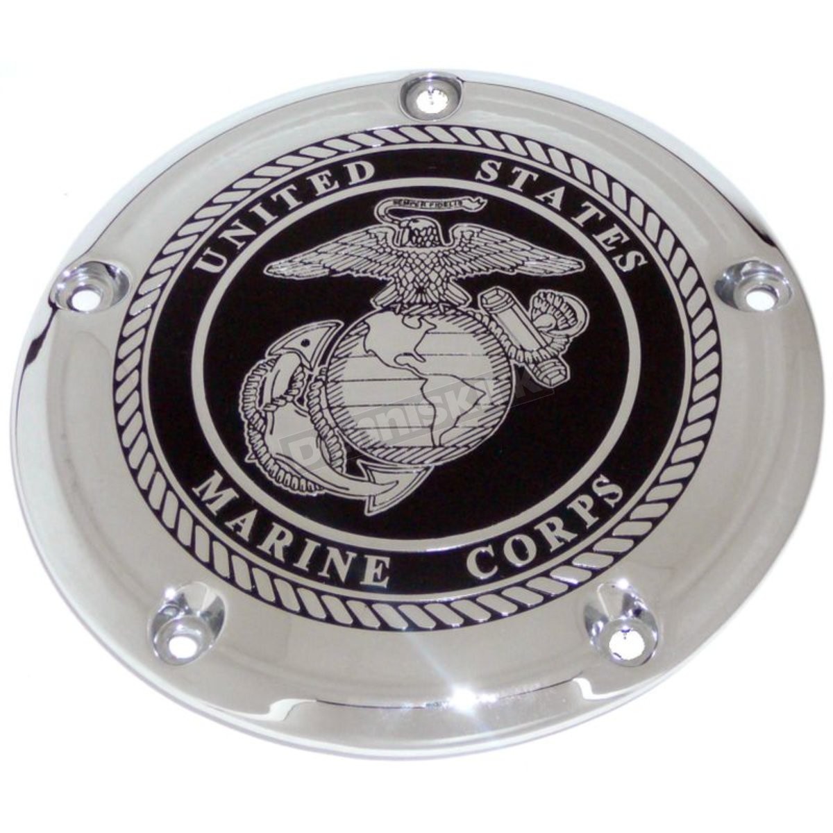 Custom Engraving LTD. Black/Chrome Marine Seal Derby Cover – MAR05-12