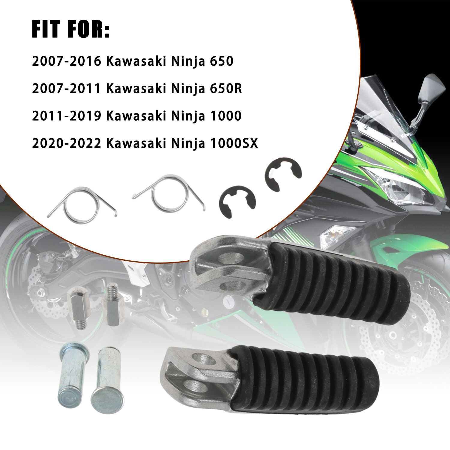 Front Foot Pedals for Kawasaki Ninja 650 EX650 Ninja 1000 1000SX ZX1000
