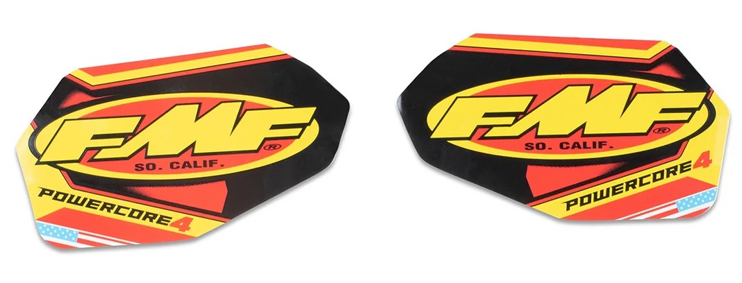 FMF 012637 Powercore-4 Muffler DecalsRed/Black/Yellow