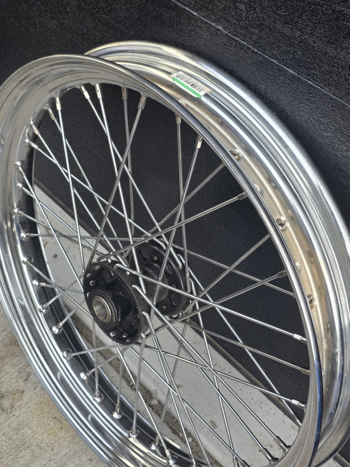 Star Hub Chrome Harley 23″ Front Spoke Black Hub Wheel Panhead