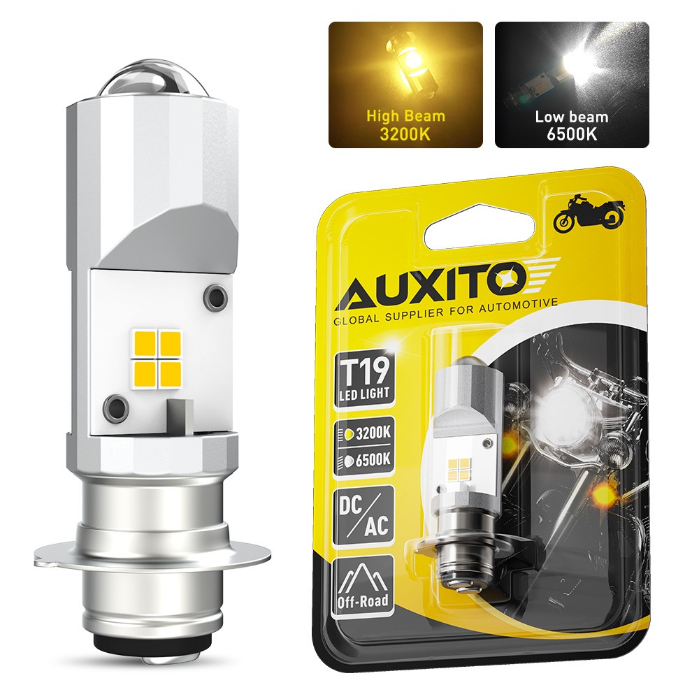 P15D/T19/H6M LED Motorcycle Headlight Bulbs White Yellow High Low Beam Light