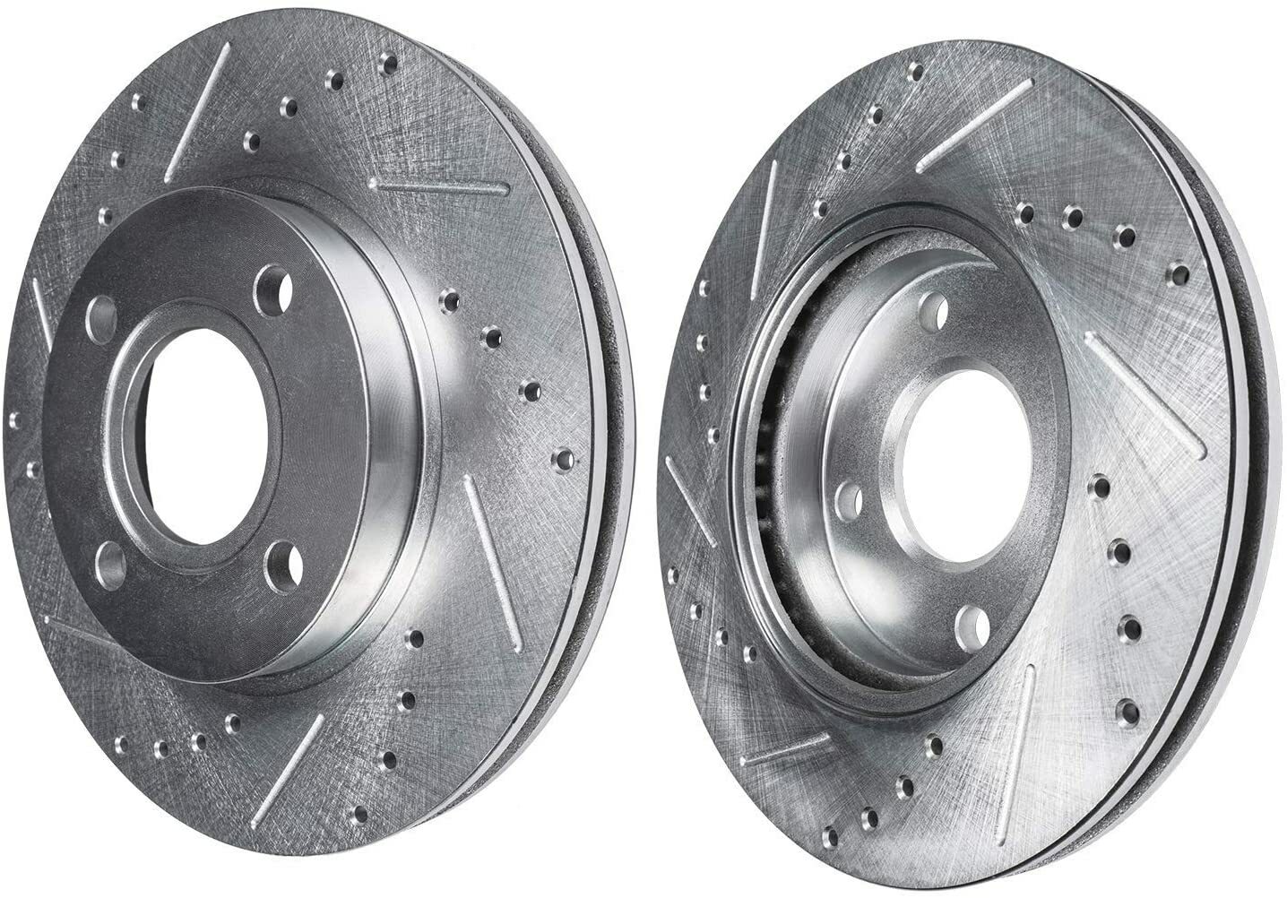 Front Drilled Rotors + Left Caliper Brake Pads for Honda Civic Insight Acura EL