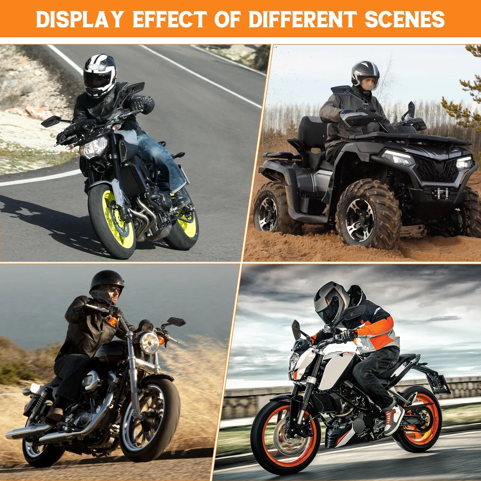 Motorcycle Mirrors Rearview Black For Honda Grom MSX125 2020 2019 2018 2017 2016