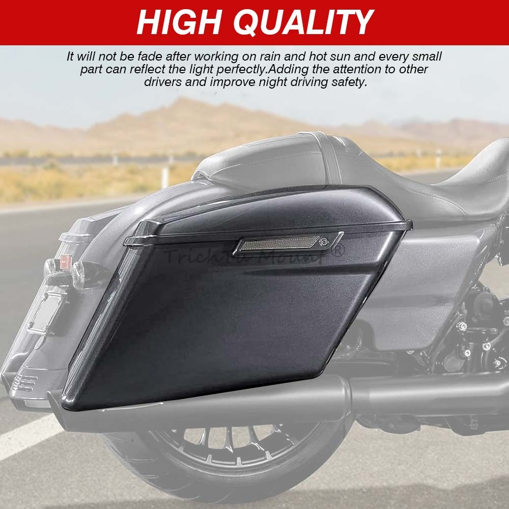 Smoke Reflector Saddlebag Latch Cover for Harley Touring Street Road Glide FLHT