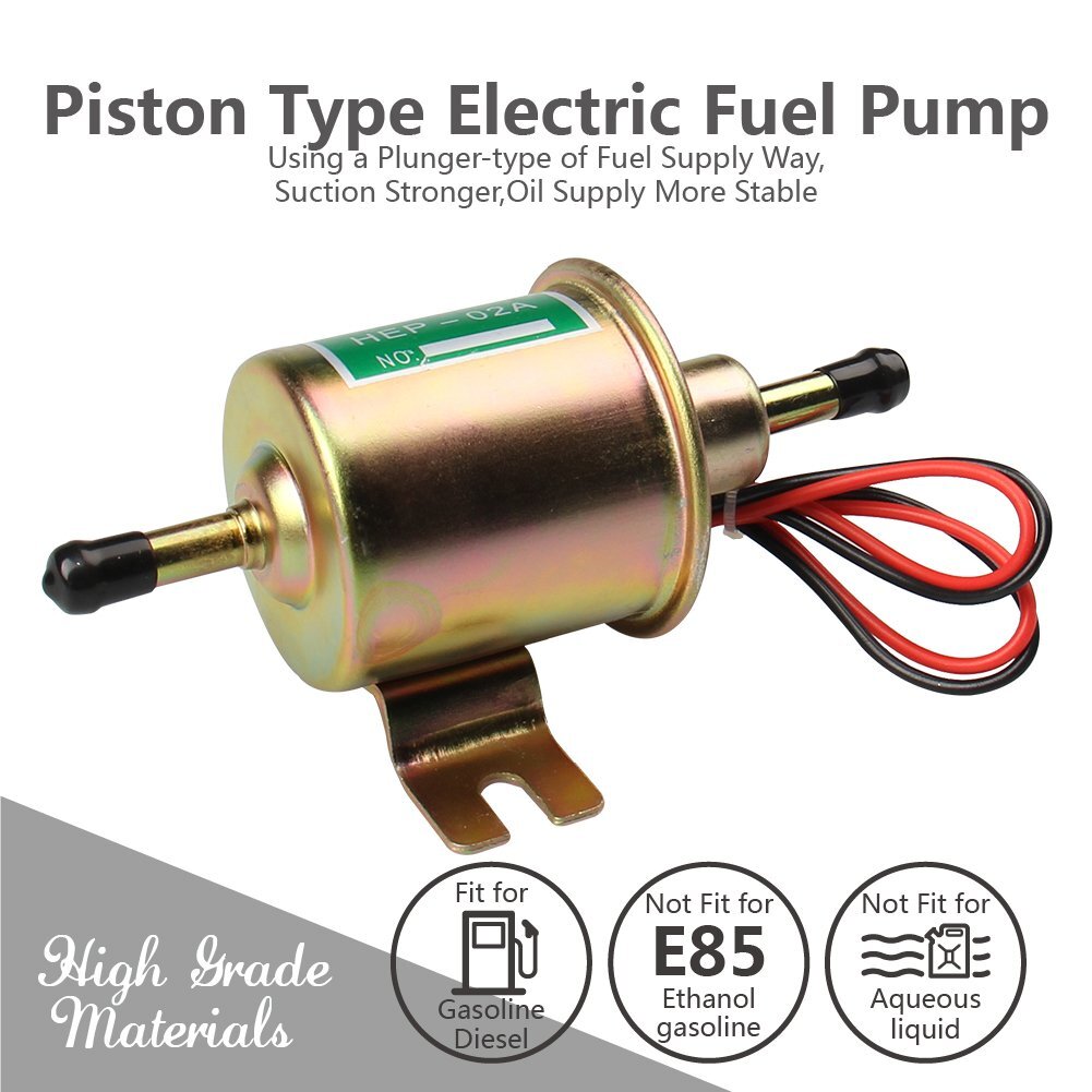 Universal 12V Electric Fuel Pump Diesel Gas 5/16 Inch Inline 4-7PSI Low Pressure