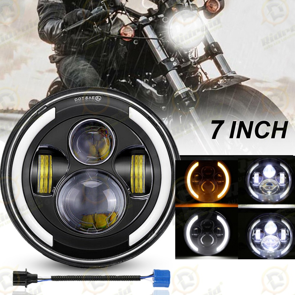 For Buell Blast X1 Motorcycle LED 7″ Headlight Turn Signals DRL Halo Projector