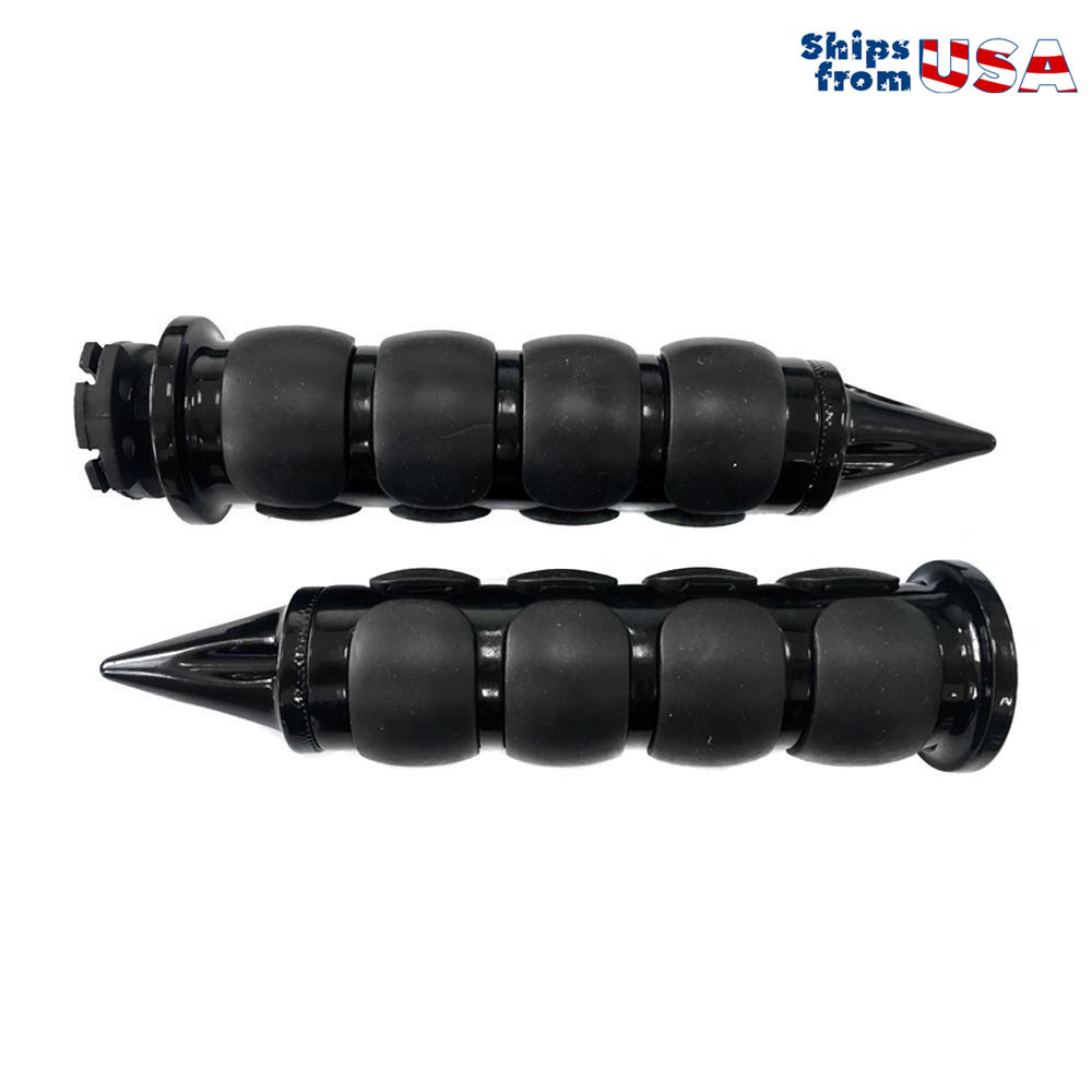 Motorcycle “Spiked” Handlebar Grips 7/8” (22mm) Non-slip Hand Grips – Black