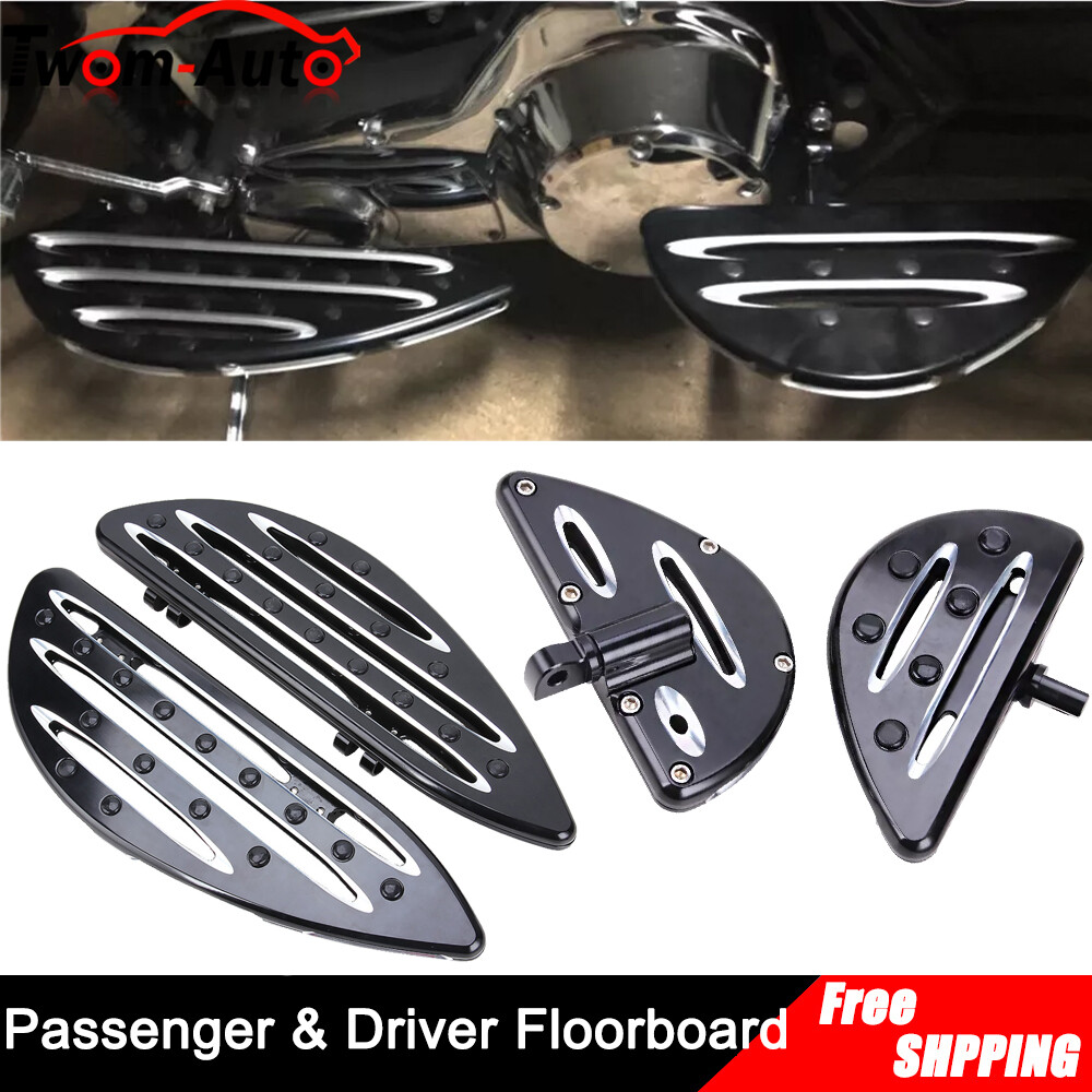 FRONT & REAR FOOTBOARDS FLOORBOARDS BOARD FOR HARLEY TOURING ROAD KING GLIDE 86+