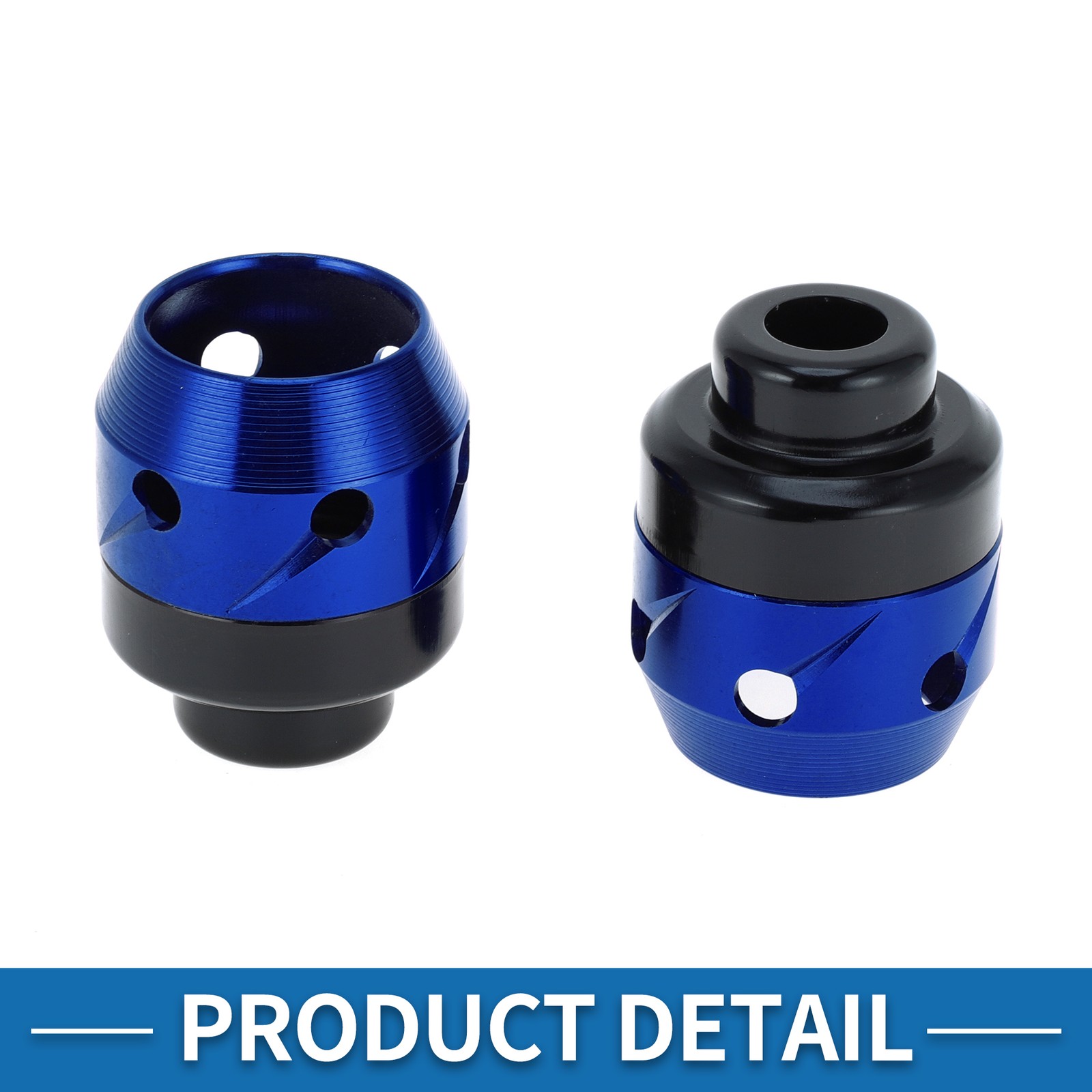 Motorcycle Front Fork Frame Sliders Falling Protection Aluminum Alloy Blue 2 Pcs