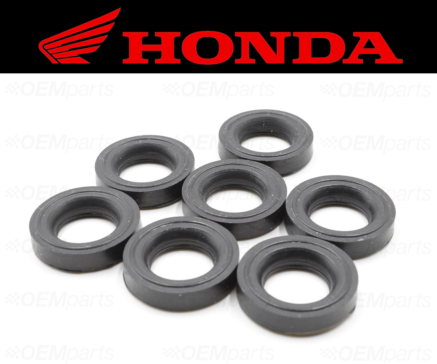 Set of (7) Valve Cover Bolt Seal Honda (RUBBER, MOUNTING) #90543-MV9-670